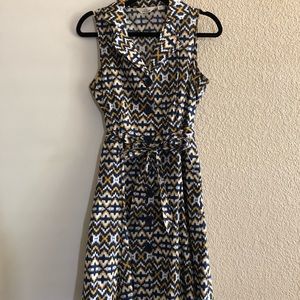 MLLE GABRIELLE BUTTON DOWN SLEEVELESS COLLAR DRESS